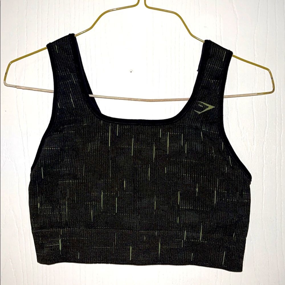 COPY - Gymshark sports bra size small black/lime